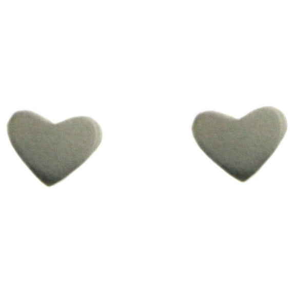 Mi Amore 925 Sterling Silver Heart Stud-Earrings Silver