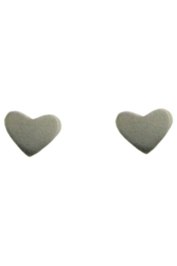 925 Sterling Silver Heart Stud-Earrings Silver