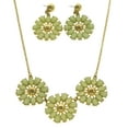 thumbnail image 1 of Mi Amore Adjustable Necklace-Earring-Set Green/Gold-Tone, 1 of 3