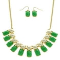 thumbnail image 1 of Mi Amore Adjustable Necklace-Earring-Set Green/Gold-Tone, 1 of 3