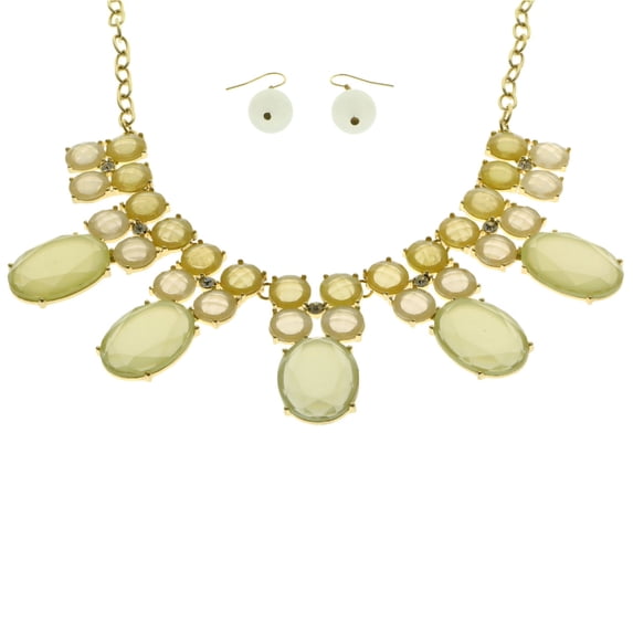 Mi Amore Adjustable Necklace-Earring-Set Multicolor/Gold-Tone