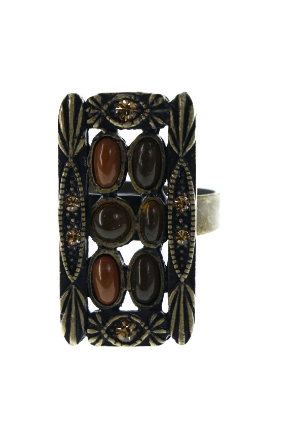 Adjustable-Ring Brown/Gold-Tone Size: Adjustable