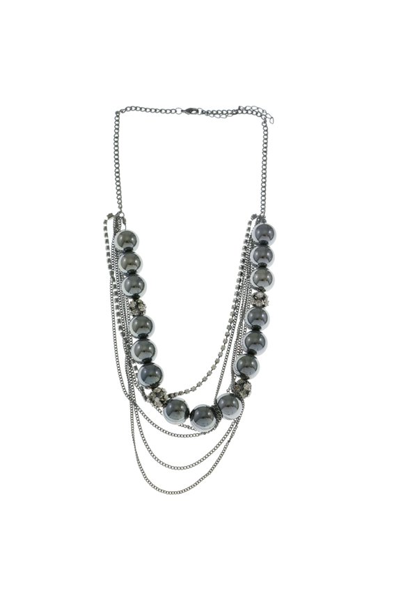 Adjustable Statement-Necklace Silver-Tone