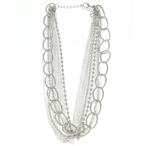 Mi Amore Adjustable Statement-Necklace Silver-Tone