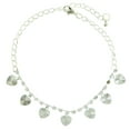 thumbnail image 1 of Mi Amore Ankle Bracelet With Heart Shaped Charms And Rhinestone Accents Silver-Tone, 1 of 2