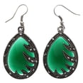 thumbnail image 1 of Mi Amore Antiqued Dangle-Earrings Green/Silver-Tone, 1 of 2
