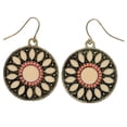 thumbnail image 1 of Mi Amore Antiqued Dangle-Earrings Peach/Gold-Tone, 1 of 2