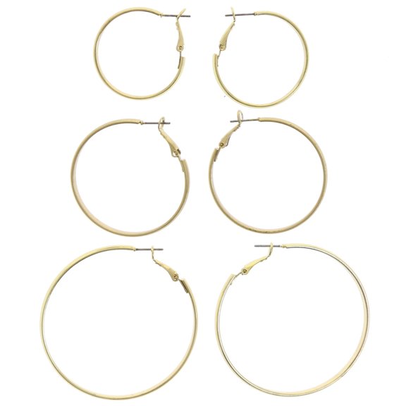 Mi Amore Antiqued Multiple-Earring-Set Gold-Tone
