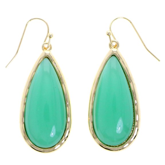 Mi Amore Boho Dangle-Earrings Green/Gold-Tone