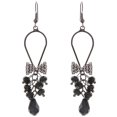 thumbnail image 1 of Mi Amore Bow Dangle-Earrings Gray/Black, 1 of 2