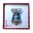 thumbnail image 1 of Mi Amore Christmas Holiday Bell Brooch-Pin Silver-Tone/Blue, 1 of 1