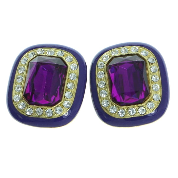 Mi Amore Clip-On-Earrings Gold-Tone/Purple