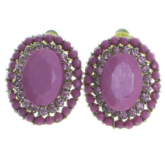 Mi Amore Clip-On-Earrings Gold-Tone/Purple