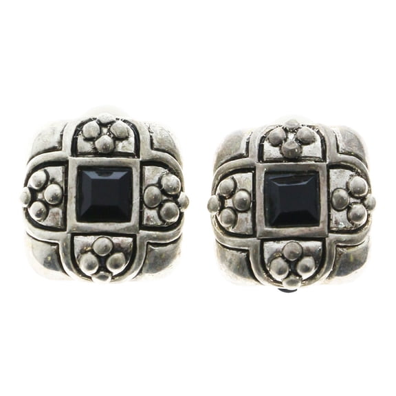 Mi Amore Clip-On-Earrings Silver-Tone/Black