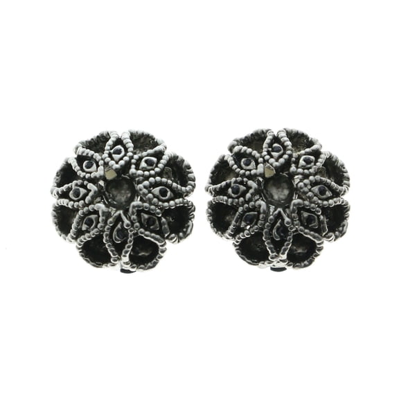 Mi Amore Clip-On-Earrings Silver-Tone/Black