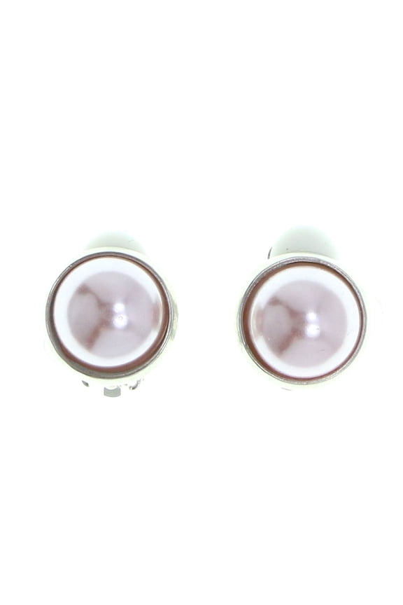 Clip-On-Earrings Silver-Tone/Pink