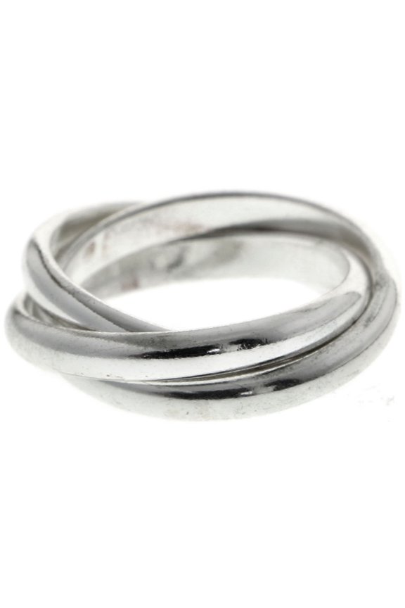 Connected Twist Sized-Ring Silver-Tone Size 8.00