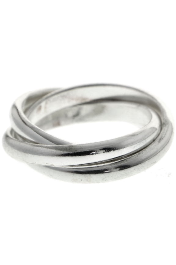 Connected Twist Sized-Ring Silver-Tone Size 9.00