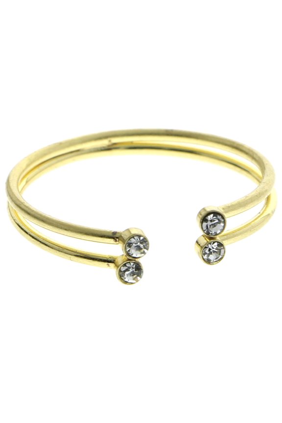 Crystal Sized-Ring Gold-Tone Size 7.00