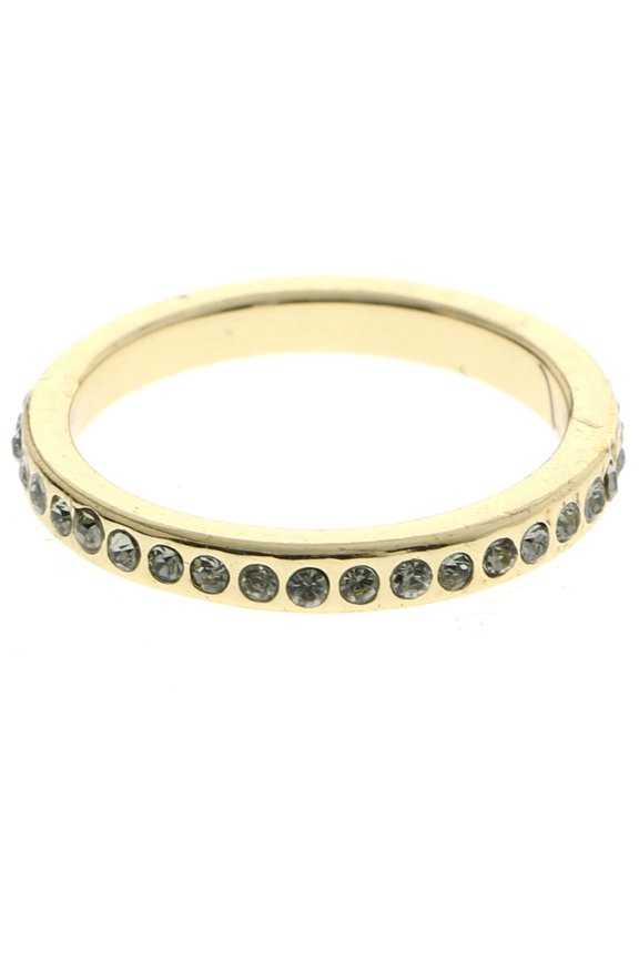 Crystal Sized-Ring Gold-Tone Size 7.00