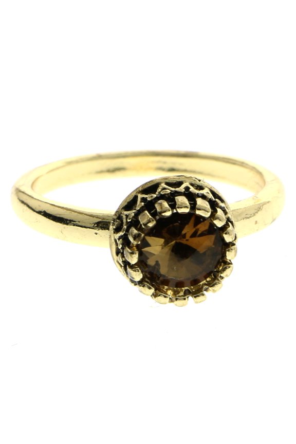 Crystal Sized-Ring Gold-Tone/Yellow Size 7.00