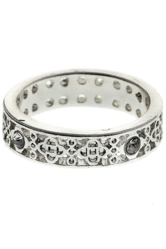 Crystal Sized-Ring Silver-Tone Size 10.00