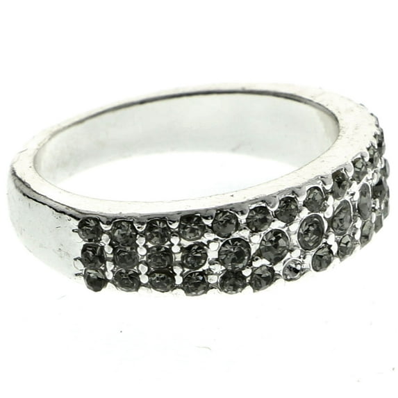 Mi Amore Crystal Sized-Ring Silver-Tone Size 7.00