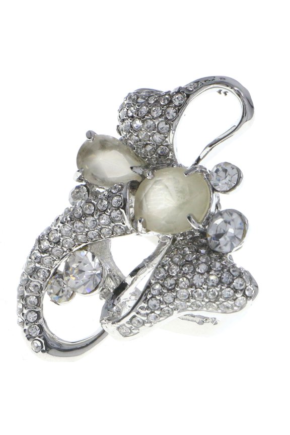 Crystal Sized-Ring Silver-Tone Size 8.00
