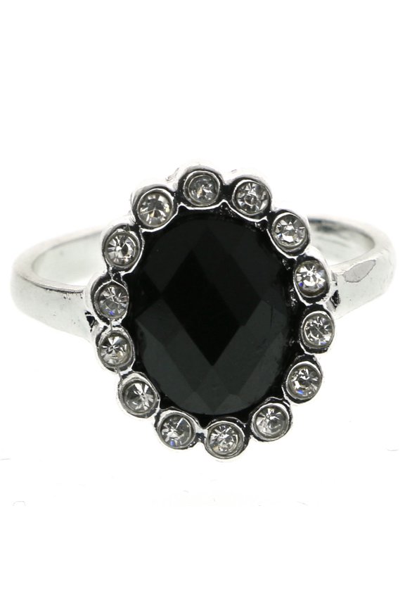 Crystal Sized-Ring Silver-Tone Size 9.00