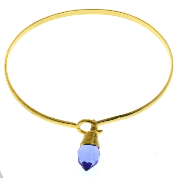 Mi Amore Crystal dangle Bangle-Bracelet Gold-Tone/Blue