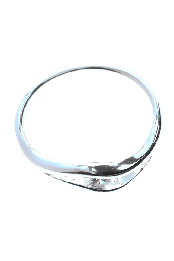 Cubic Zirconia Sized-Ring Silver-Tone/Clear Size 8.00