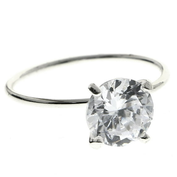 Mi Amore Cubic-Zirconia Sized-Ring Silver-Tone Size 9.00