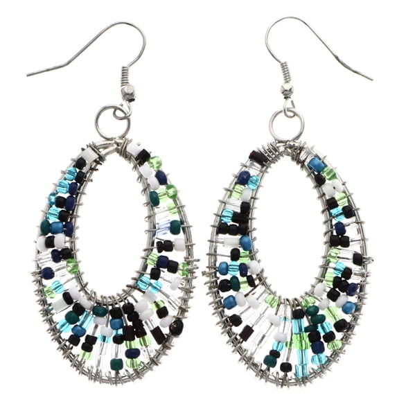 Mi Amore Dangle-Earrings Blue/Silver-Tone
