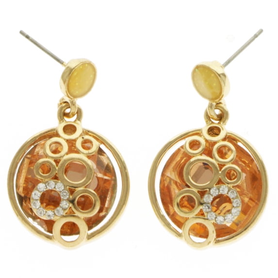 Mi Amore Dangle-Earrings Gold-Tone/Orange