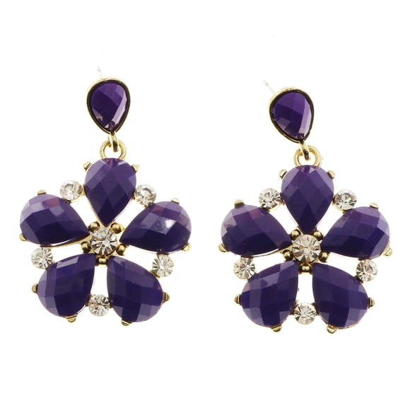 Mi Amore Dangle-Earrings Gold-Tone/Purple