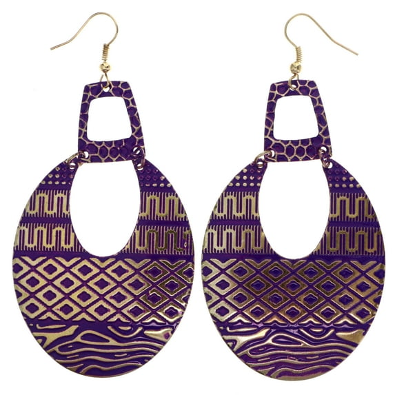 Mi Amore Dangle-Earrings Purple/Gold-Tone