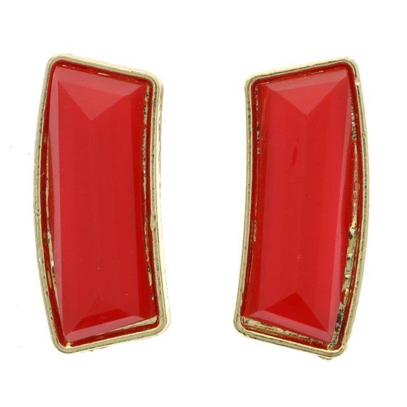 Mi Amore Dangle-Earrings Red/Gold-Tone