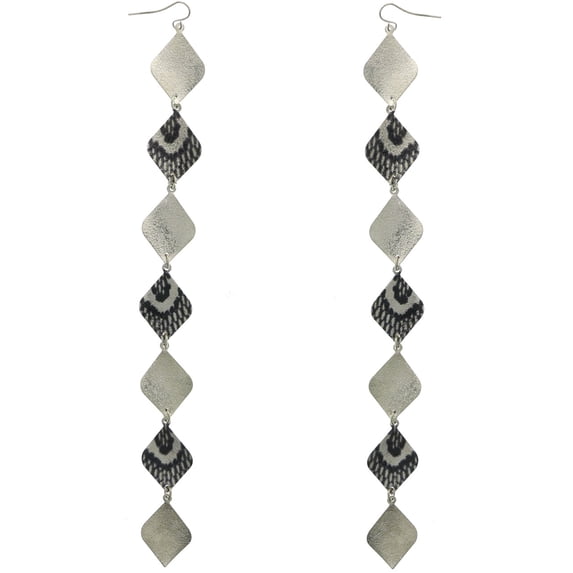 Mi Amore Dangle-Earrings Silver-Tone/Black