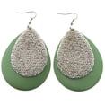 thumbnail image 1 of Mi Amore Dangle-Earrings Silver-Tone/Green, 1 of 4