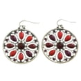 thumbnail image 1 of Mi Amore Dangle-Earrings Silver-Tone/Red, 1 of 2