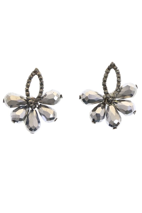 Dark Silver Post-Earrings Silver-Tone/Gray