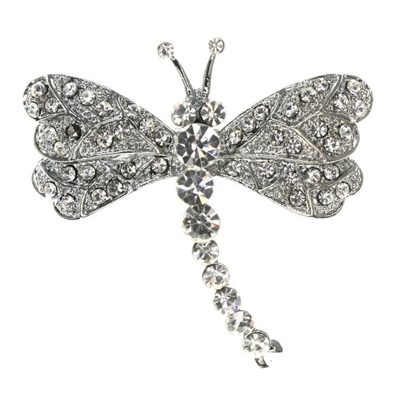 Mi Amore Dragonfly Brooch-Pin Silver-Tone