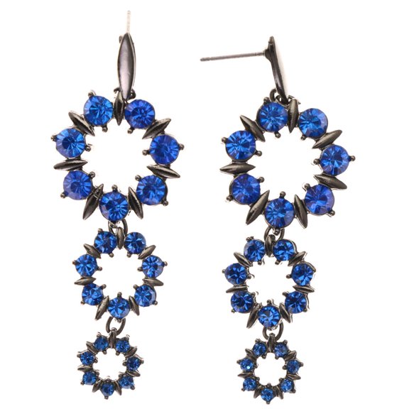 Mi Amore Drop-Dangle-Earrings Blue/Silver-Tone