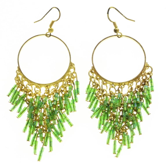 Mi Amore Drop-Dangle-Earrings Green/Gold-Tone