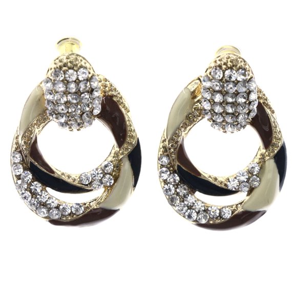 Mi Amore Drop-Dangle-Earrings White/Brown