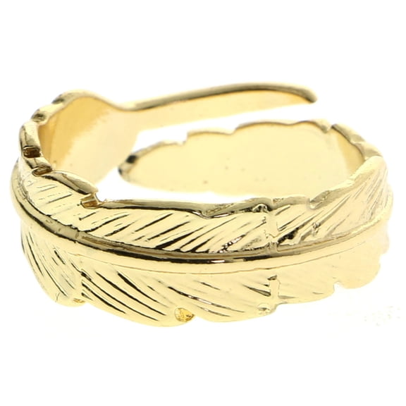 Mi Amore Feather Sized-Ring Gold-Tone Size 7.00