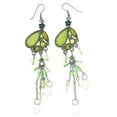 thumbnail image 1 of Mi Amore Flower Drop-Dangle-Earrings Silver-Tone/Green, 1 of 2