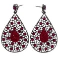 thumbnail image 1 of Mi Amore Flower Drop-Dangle-Earrings Silver-Tone/Pink, 1 of 2