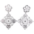 thumbnail image 1 of Mi Amore Flower Drop-Dangle-Earrings Silver-Tone, 1 of 2