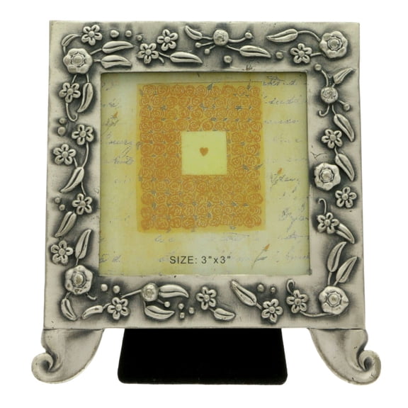 Mi Amore Flower Picture-Frame Silver-Tone